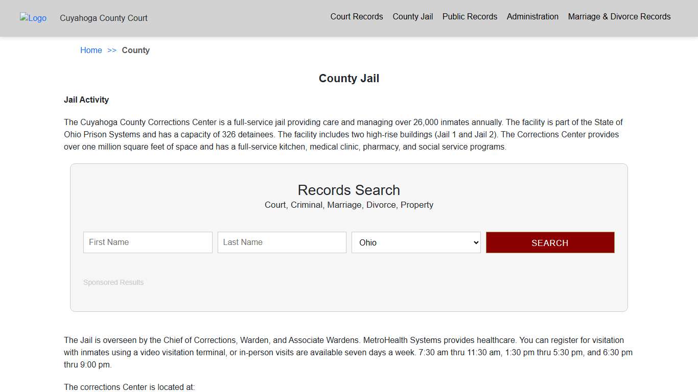 County Jail Cuyahoga OH County Court